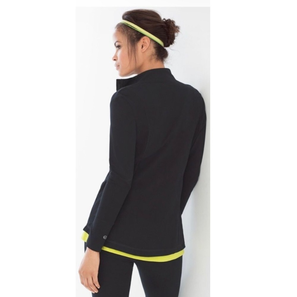 Soma Sport Black Workout Yoga Jacket Zip Up Size Medium Zip Pockets - Picture 2 of 16
